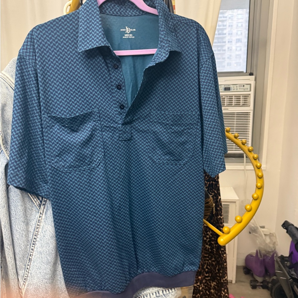 John Blair Blue Short Sleeve Polo Shirt